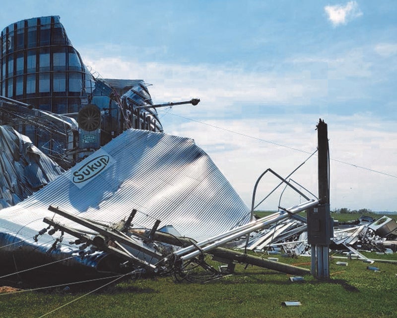 damaged grain bins