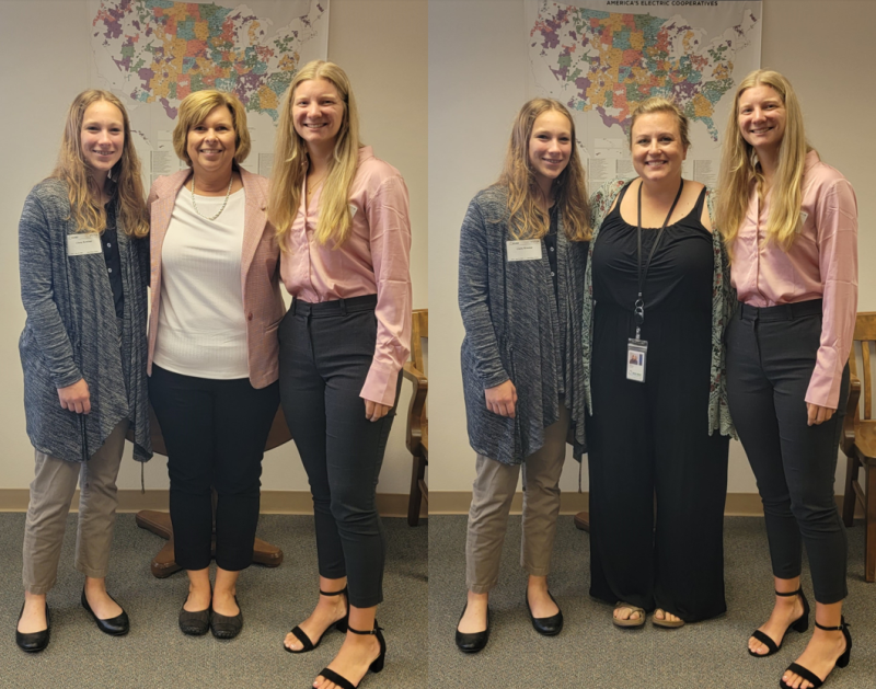 Youth tour reps pose with CEO Floyd and Katie Stadheim