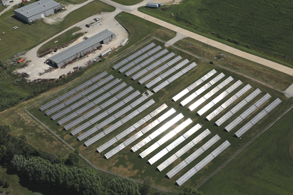 Ariel view of Urbana Solar Acres
