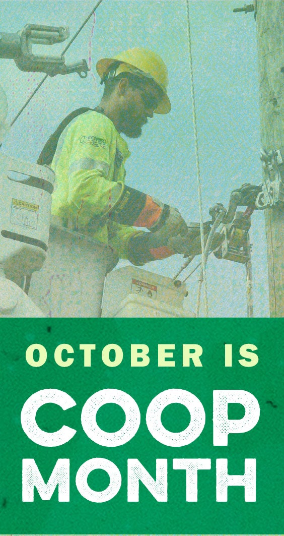 October is Co-op Month lineman 