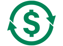 Dollar sign in arrow circle
